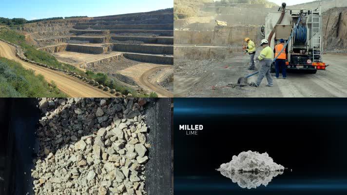 矿产资源开采生石灰熟石灰生产加工宣传片视频素材